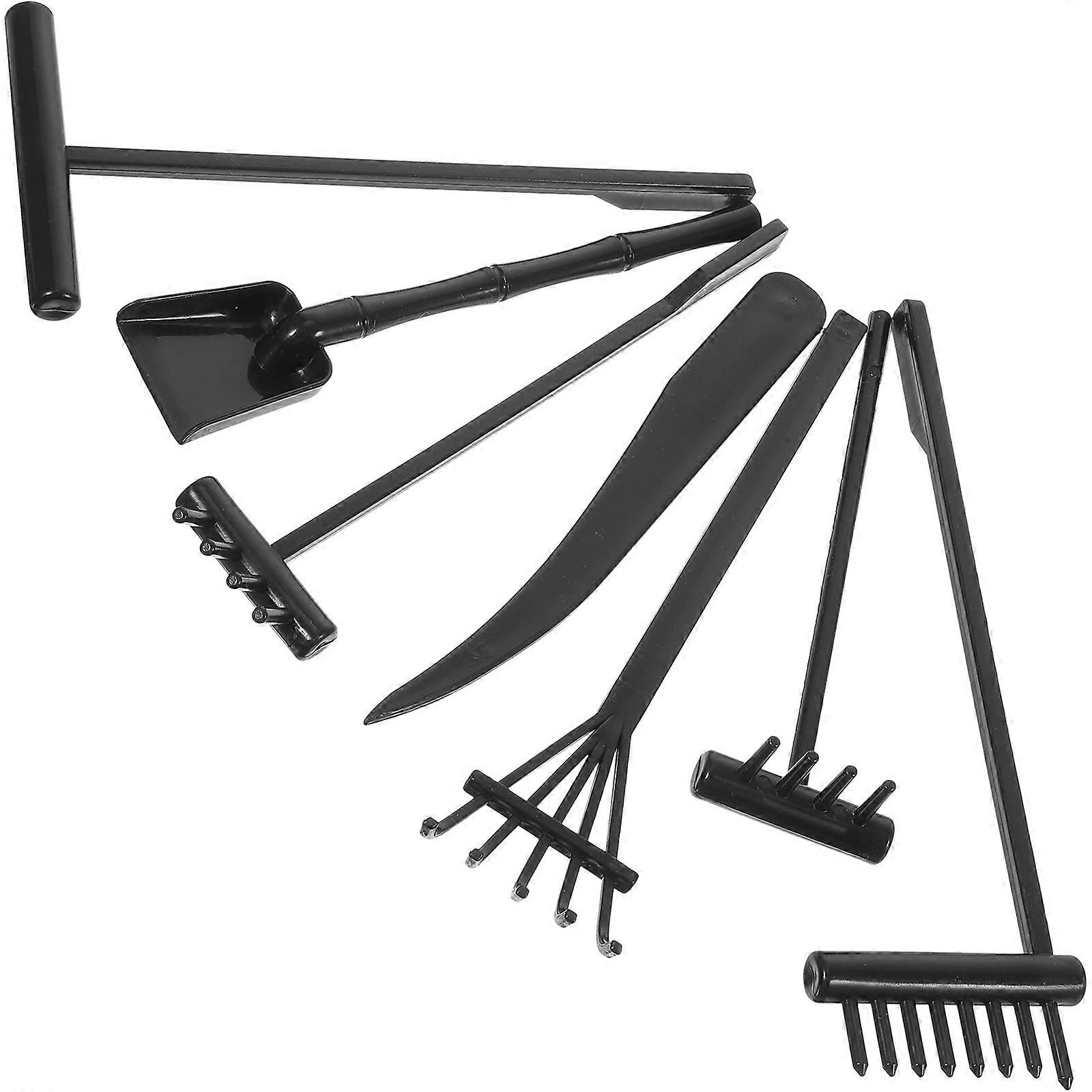 Zen Garden Rake Set Plastic Tools for Meditation 5Sets Black Accessories