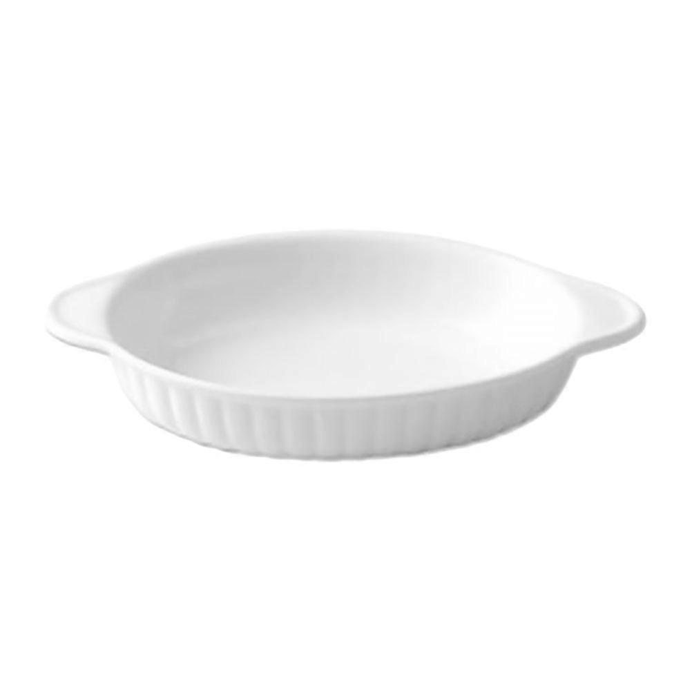 White Ceramic Baking Tray Gratin Pan for Baking Use 3Pcs Set