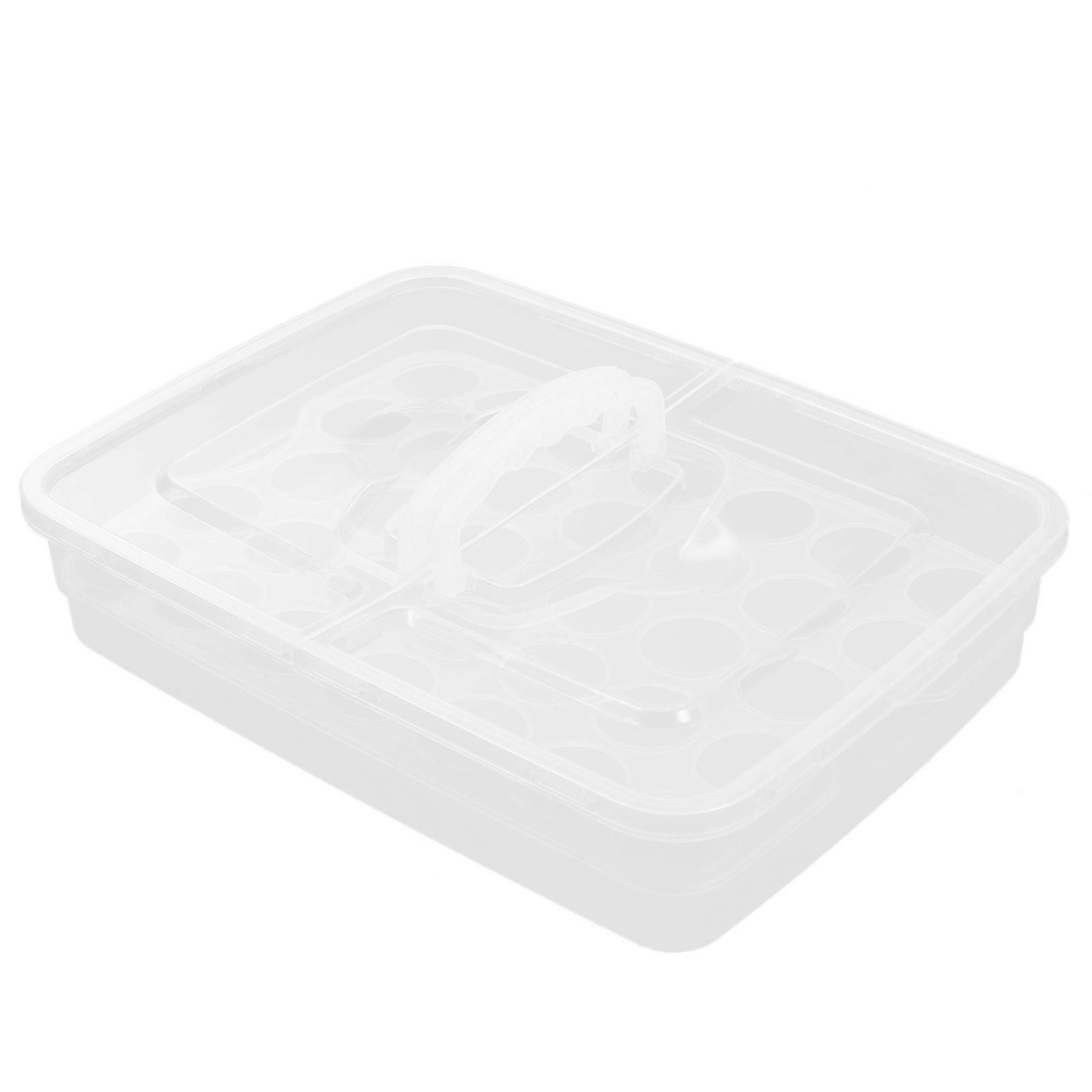 Refrigerator Egg Organizer 2Pcs Egg Storage Box For Kitchen Use Dust-Proof Rectangular Design 14.15X10.41X2.95inch