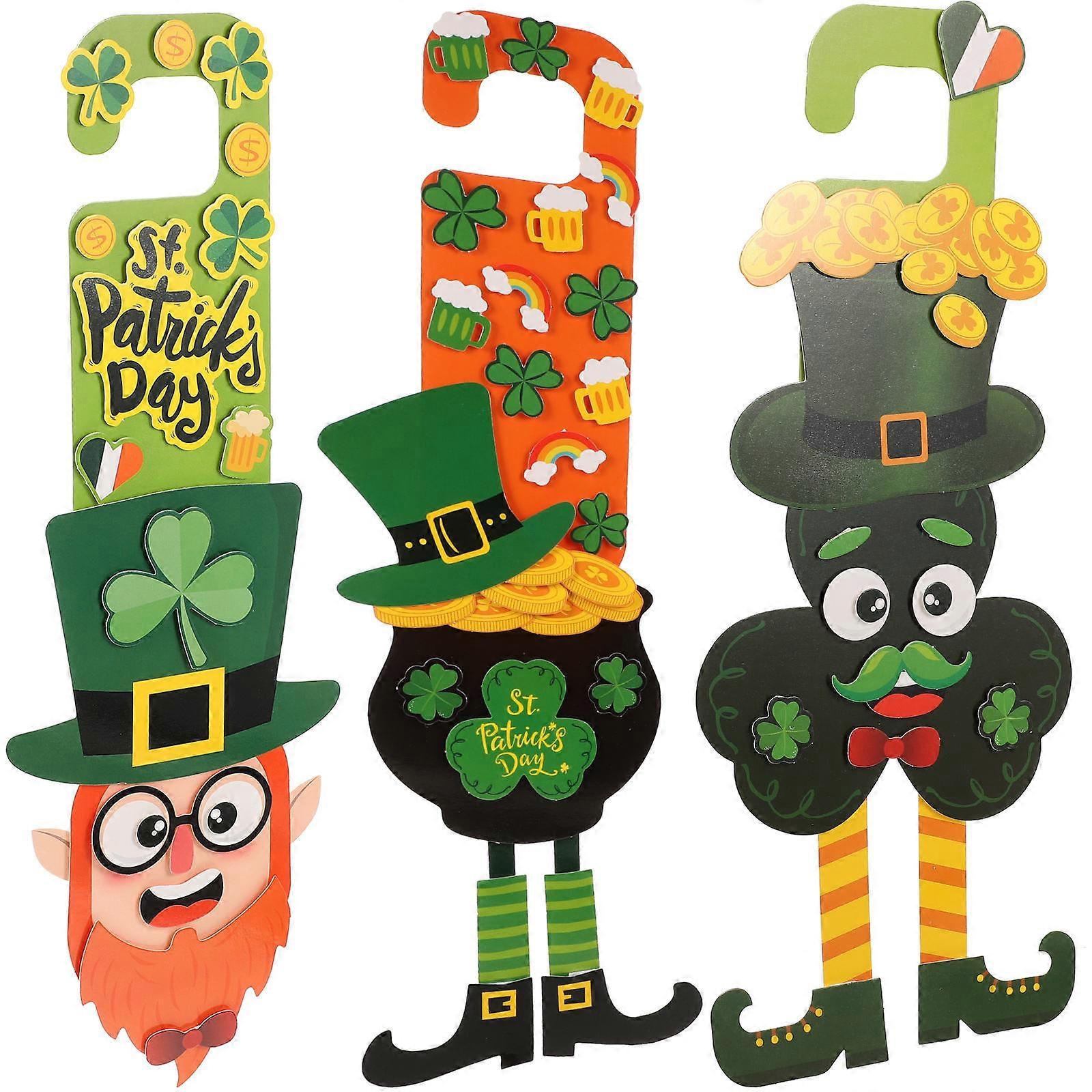 Shamrock Wall Stickers for St. Patrick Decoration 6Sets Colorful Decals