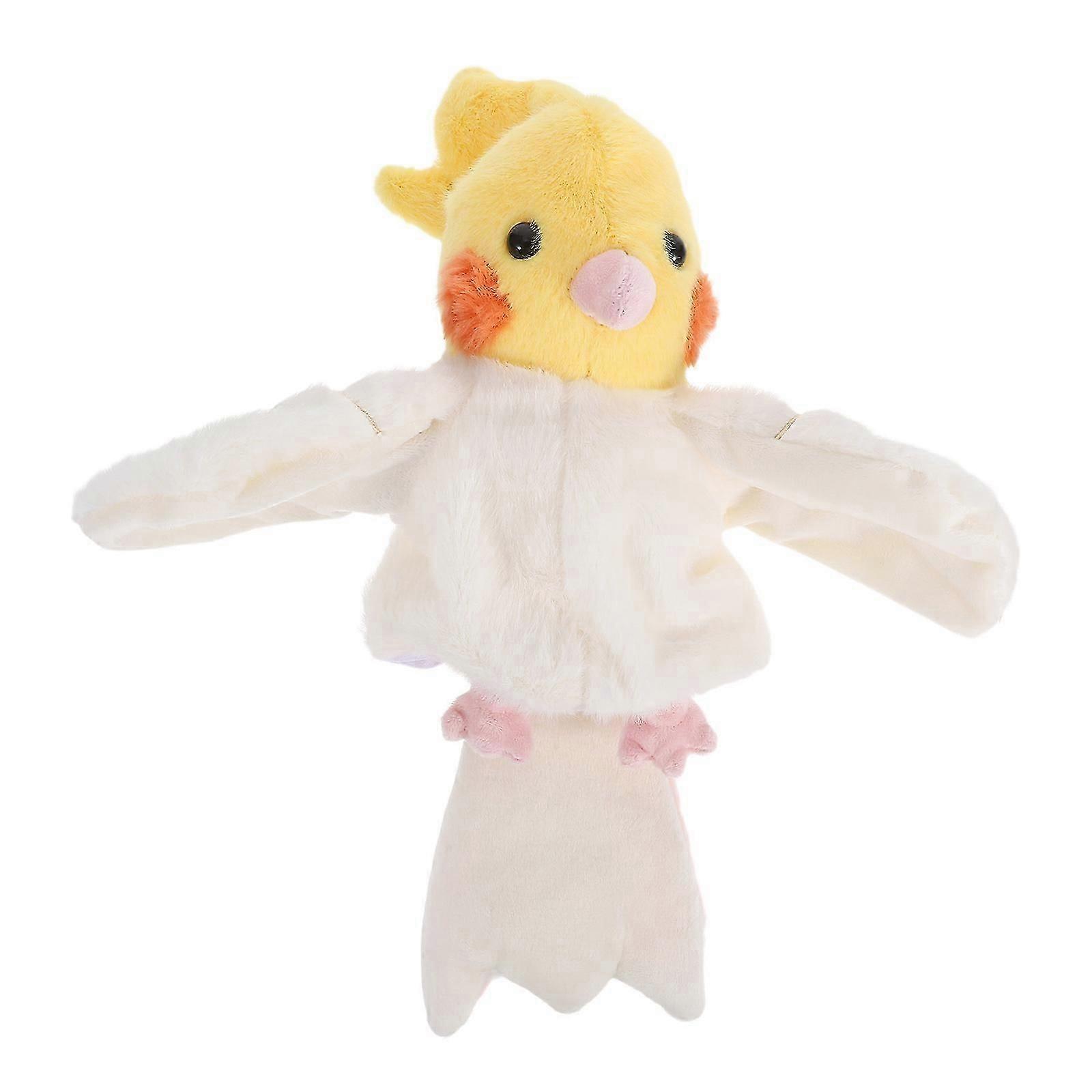 Stuffed Bird Puppet Parrot Hand Puppet For Language Development And Ventriloquism Performance Yellow 32.00X20.00X16.00CM 1Pcs