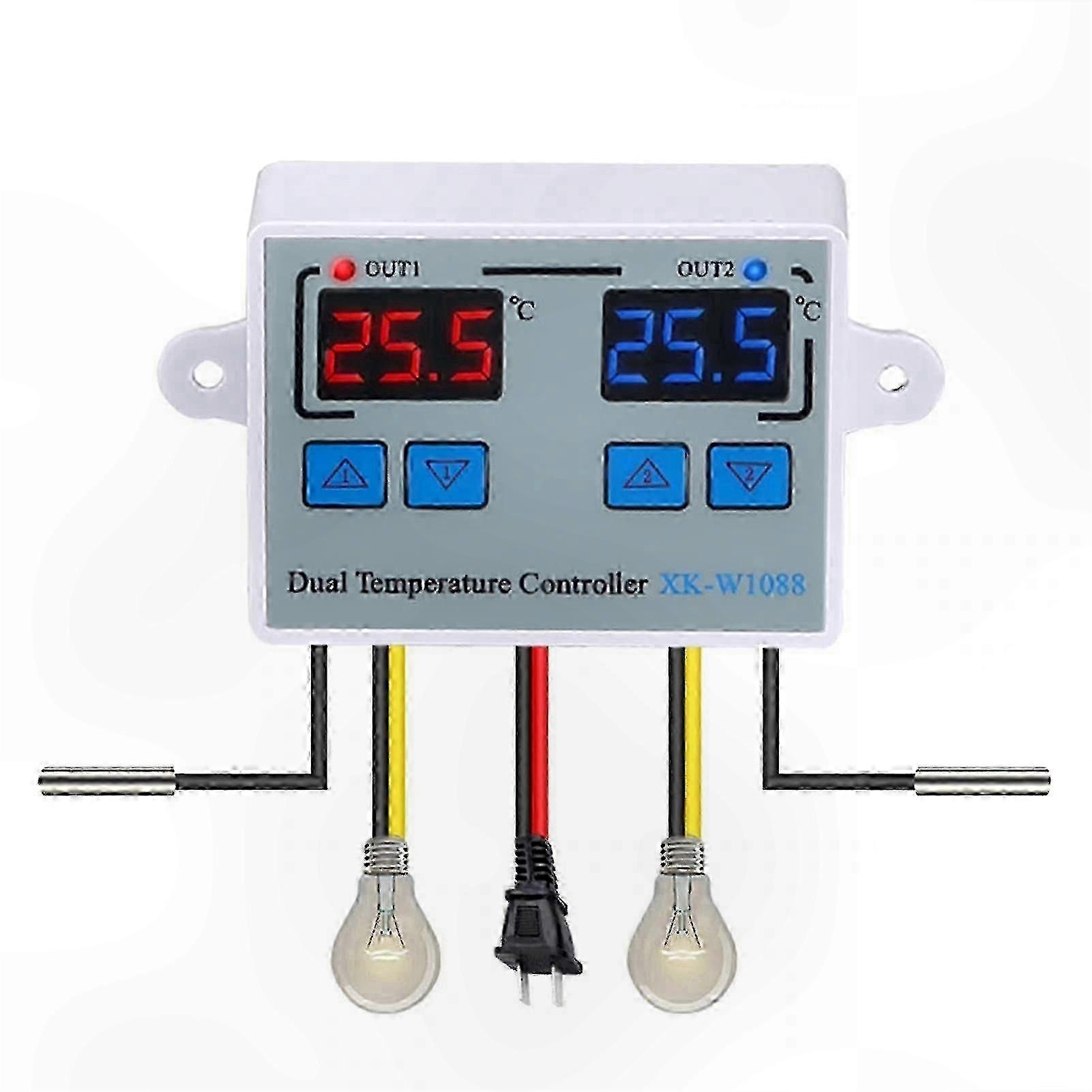 Programmable Thermostat with Dual Relay Outputs for HVAC Systems AC110-220V