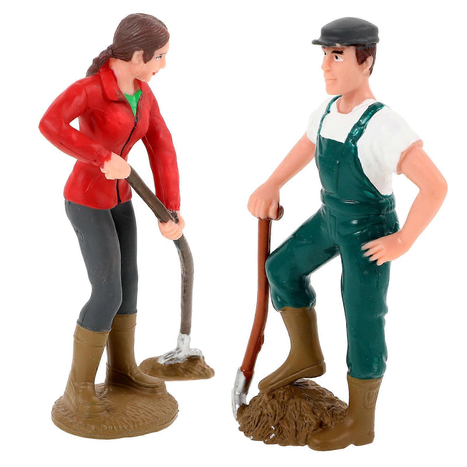 Farmer Character Model Simulation Toy 4Pcs for Playing Use Assorted Colors