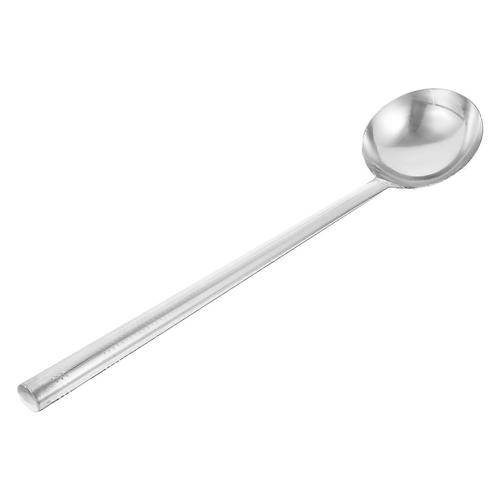 2Pcs Stainless Steel Cooking Spoon for Soup Scooping with Long Handle Silver