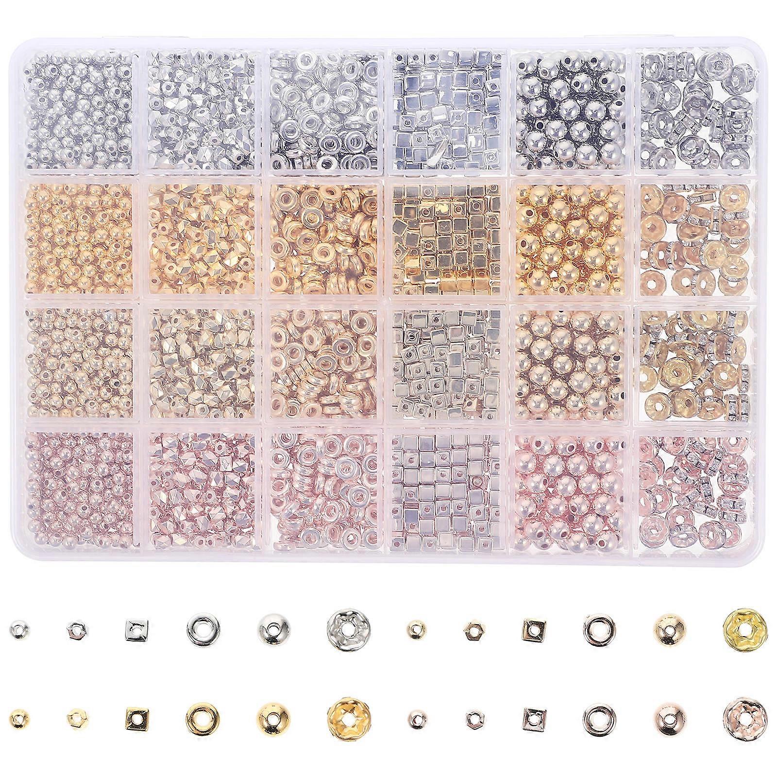 Perles d'espacement multifonctions pour fabrication de bijoux à faire soi-même, 4 ensembles de couleurs assorties