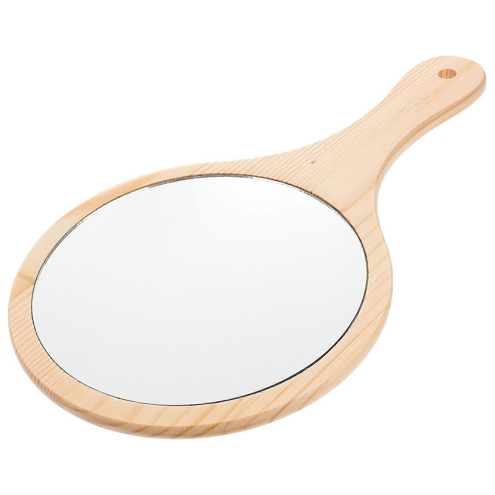 3Pcs Wood Handle Mirror for Cosmetic Makeup Use Portable Travel Mirror