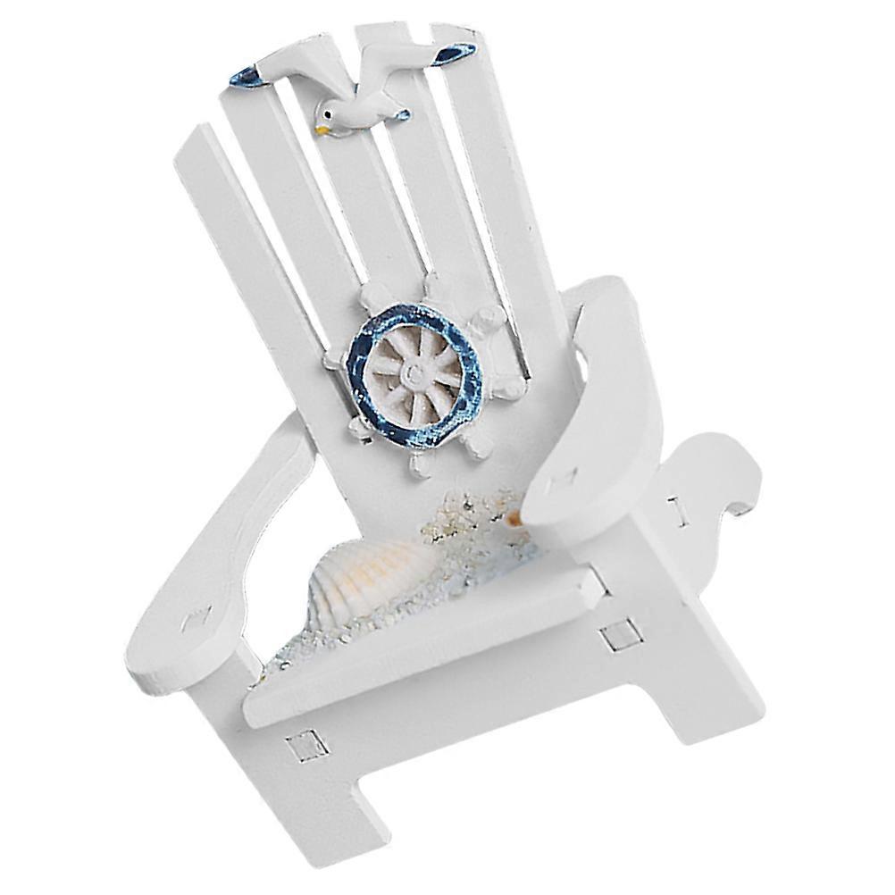 Miniature Beach Chair Wooden Model for Display 4Pcs Set