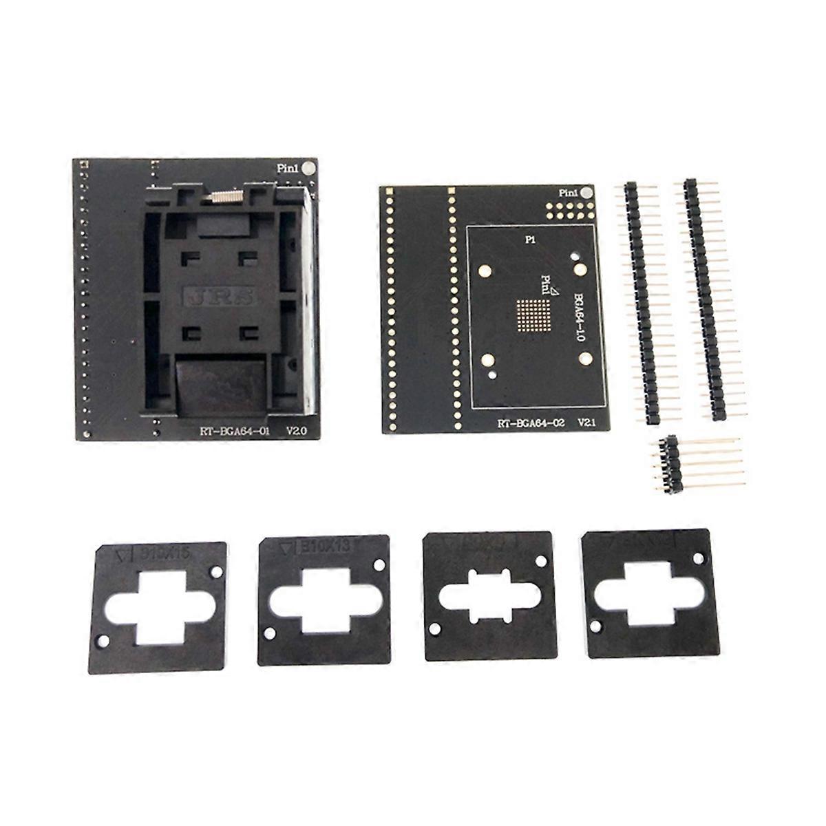 1 Set BGA64 Adapter Burning Seat for RT809H Programmer RT-BGA64-01 V2.0 Socket 4pcs Limiter Frame 2