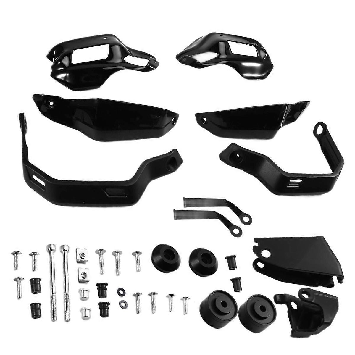 Motorcycle Handguard with Windshield Protector Black