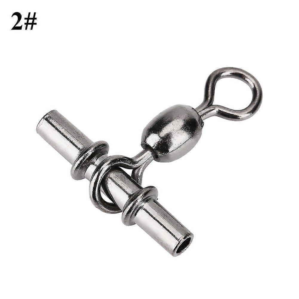 20pcs set Durable T Shape Cross line Crane Fishing Swivels Connectors Accessories (2#)