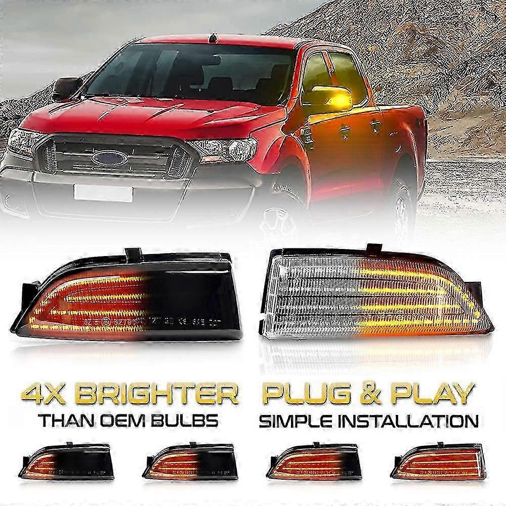 2pcs Led Dynamic Mirror Turn Signal Light Side Rearview Indicator Blinker Accessories For Ford Ranger Wildtrak T6 Raptor Everest