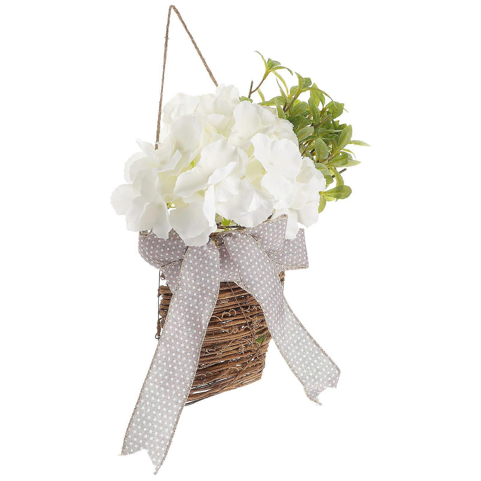 Artificial Flowers 2Pcs Hanging Artificial Flower Basket for Decor