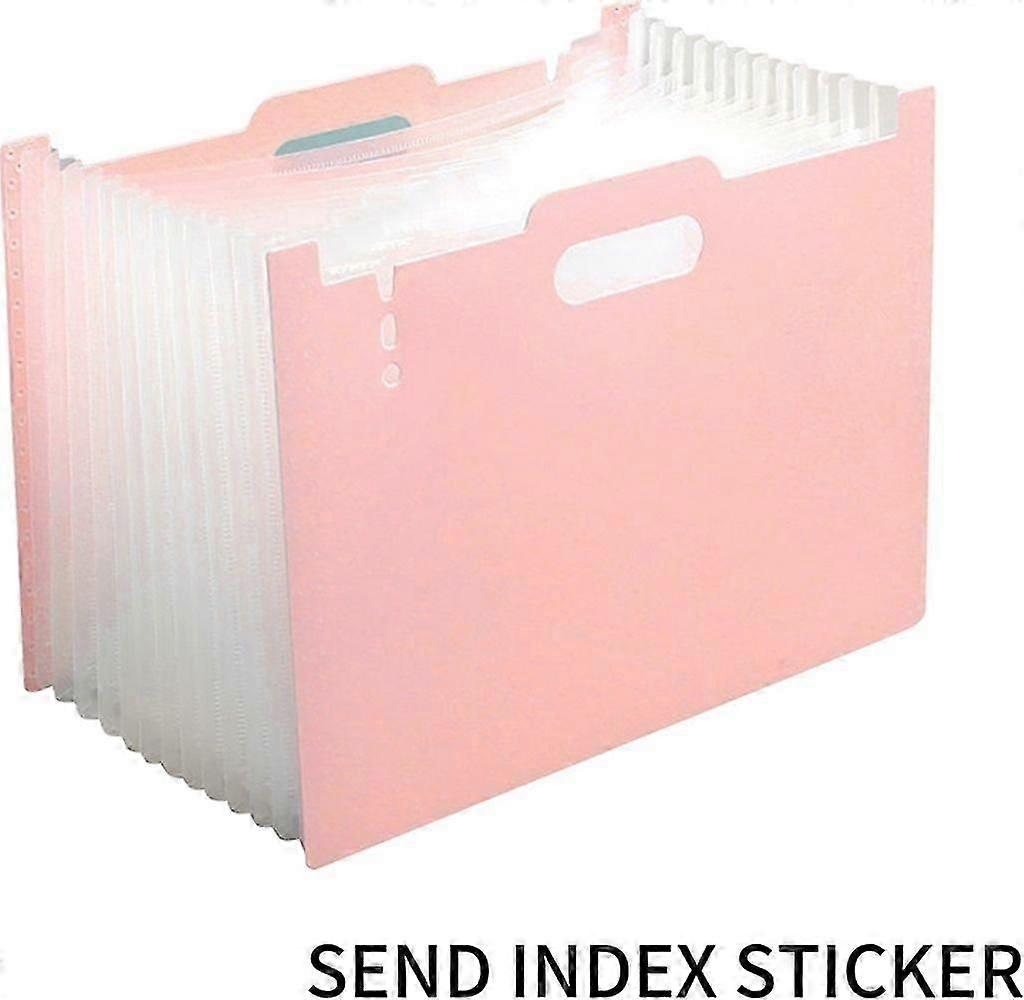 Multi-Layer A4 Folder for Student Papers, Large Capacity Organizer, Pink