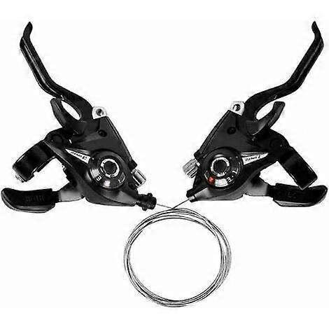 Bicycle Shifter, 3 x 7 Shifters for MTB, with Brake Cable and Speed Indicator.