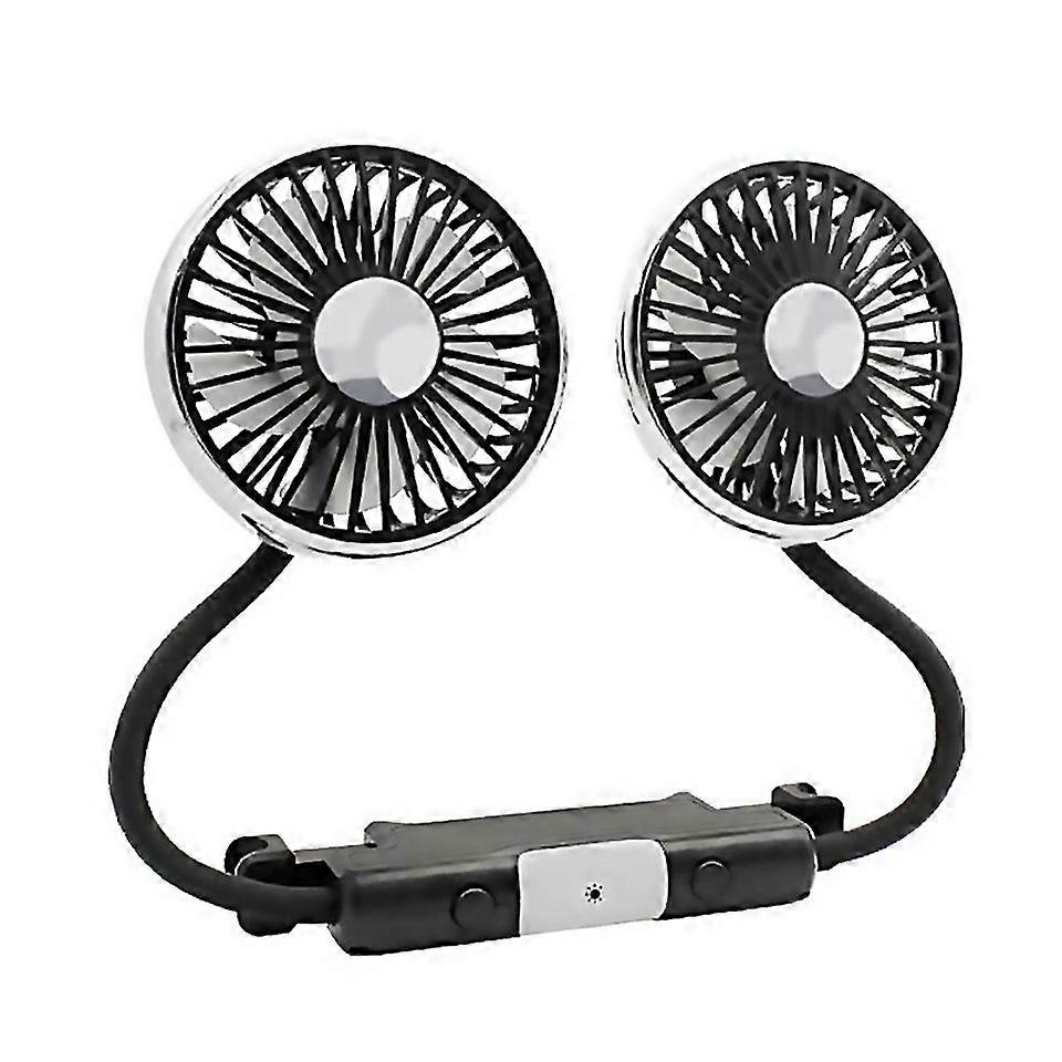 For Car Doublehead Hose Seat Fan With Light