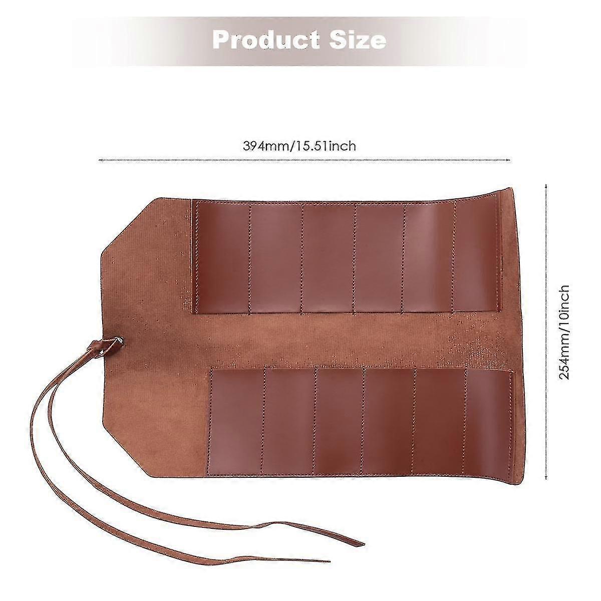 Leather Tool Roll, Leather Tool Kit Bag, Multi Functional Leather Kit Bag Bicycle Repair Tool Kit B