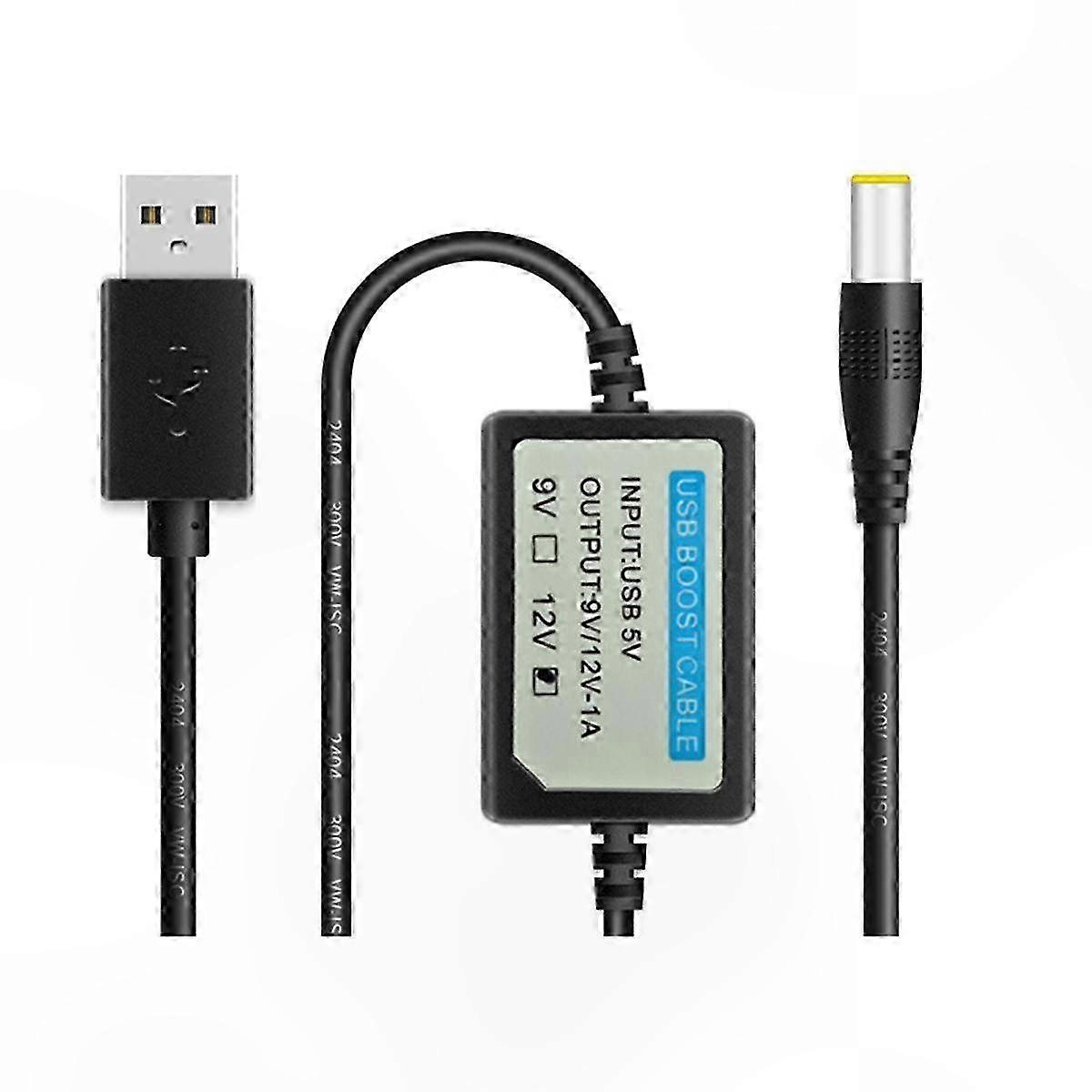 DC 5V to 12V Step-Up Converter Cable with USB Charging and Boost Functionality Adapter for Enhanced Power Delivery