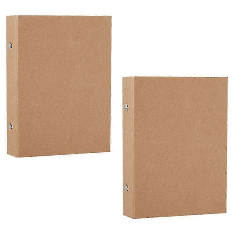 2Pcs A5 Refillable Ring Binder,A5 Kraft Paper Binder Tray with 2 Rings To Add Loose Sheets,A5 Kraft
