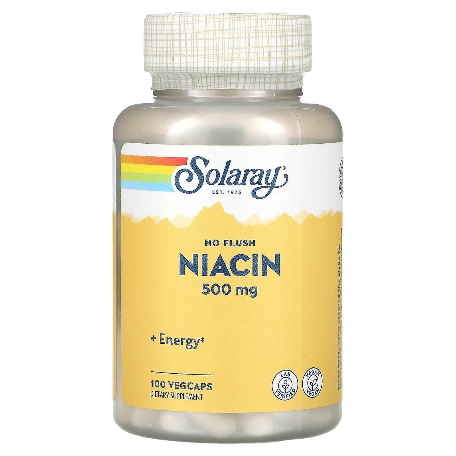 Solaray, Niacin, No Flush, 100 VegCaps
