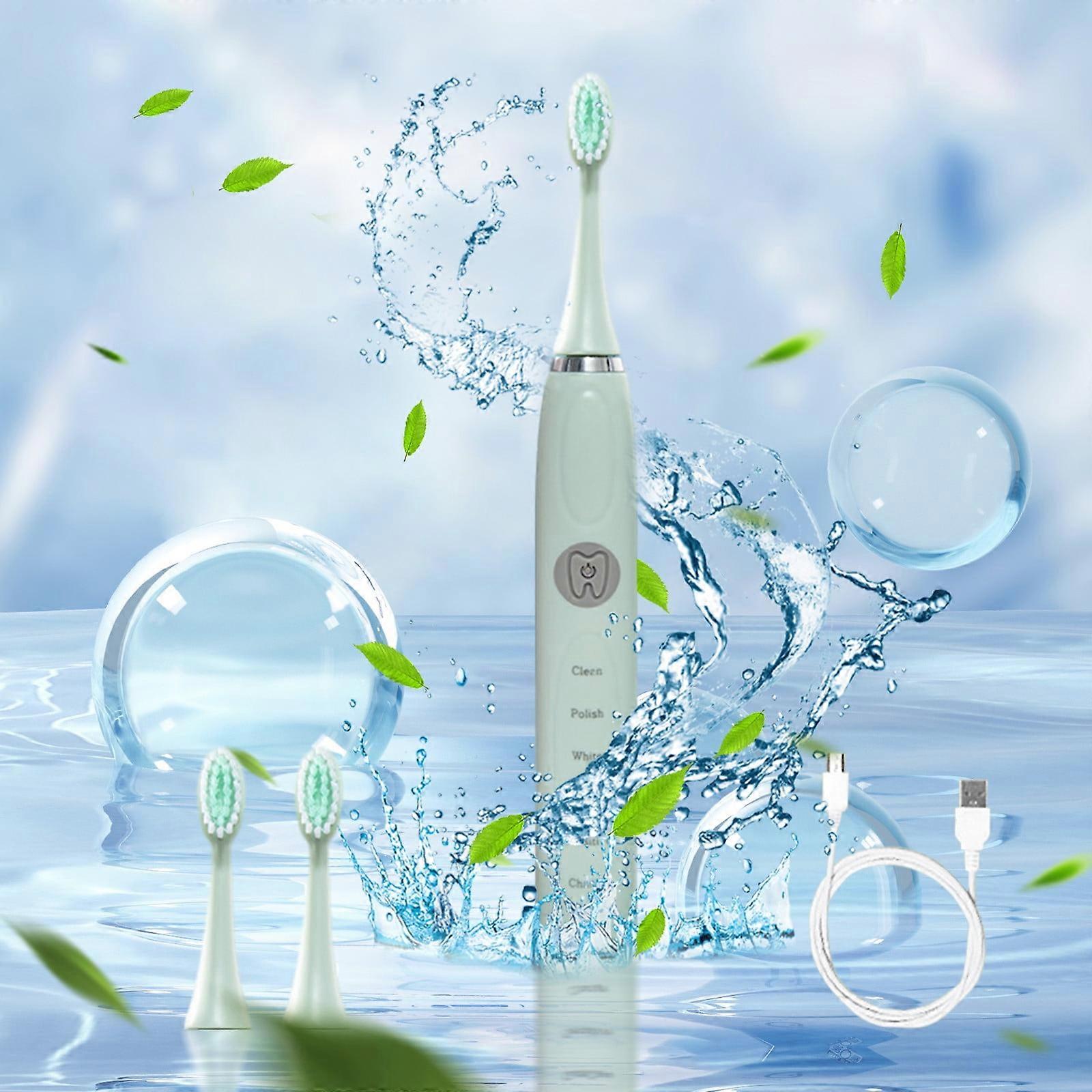 Jacenvly Electric Toothbrush with 3 Heads & Box, 5 Modes, 20-speed Timer, IPX7 - Compatible with Replacement Heads