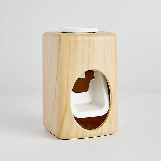 Wood Grain Automatic Toothpaste Dispenser Dust-proof Toothbrush Holder Wall-mounted Toothpaste Squeezer Bathroom Accessories