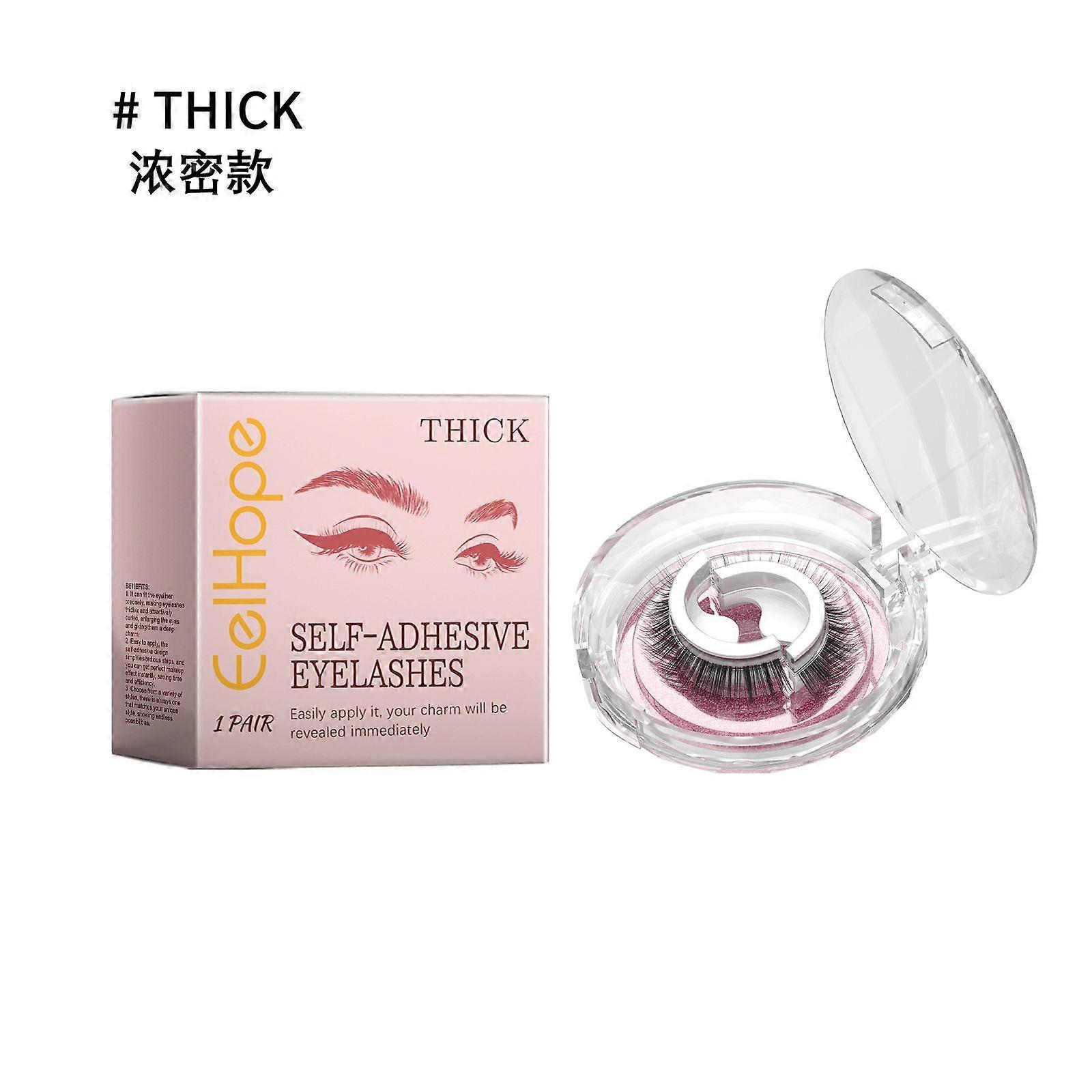Eelhope Self-Adhesive Eyelashes, Lazy People Glue-Free Free Unloading Self-Adhesive Thick Thin Long Natural Eyelashes