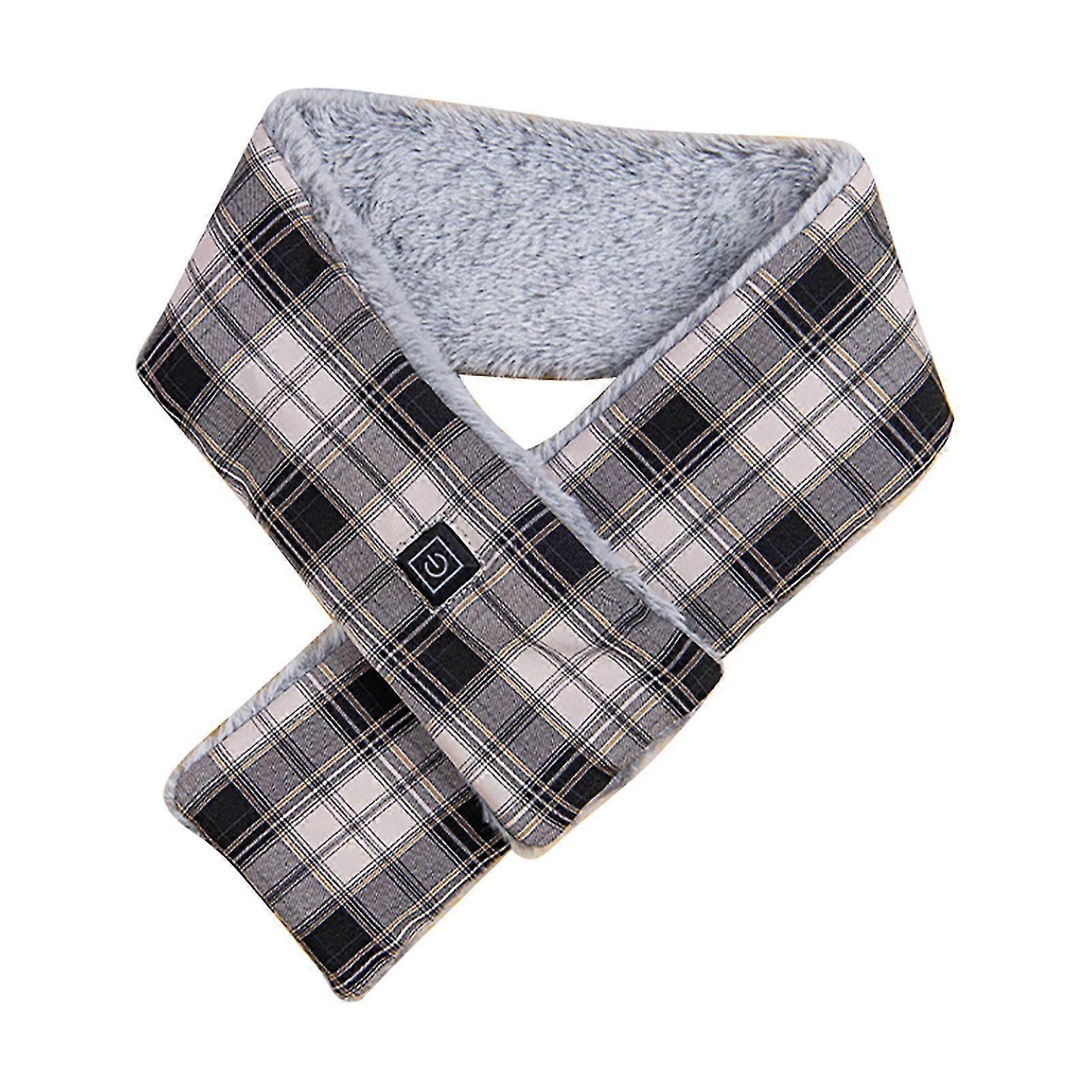 צעיף מחומם חימום מהיר נוח ללבישה בסגנון סקוטי חורף צעיף מחומם USB עם 3 רמות חימום לנשים גברים ילדים