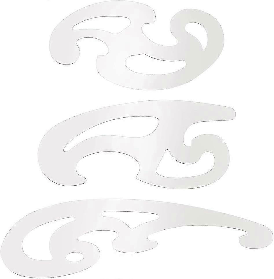 3 Pcs Stainless Steel French Curve Ruler Metal Pattern Ruler Drafting Stencils Drawing Templates Tool for Garment Leather Design Decorative Embossing