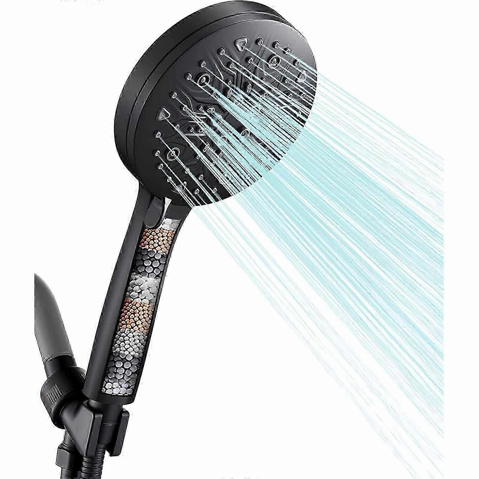 New Hot Handheld Shower Head with Filter, High Pressure 10 Functions Showerhead with Hose, Bracket and Water Softener