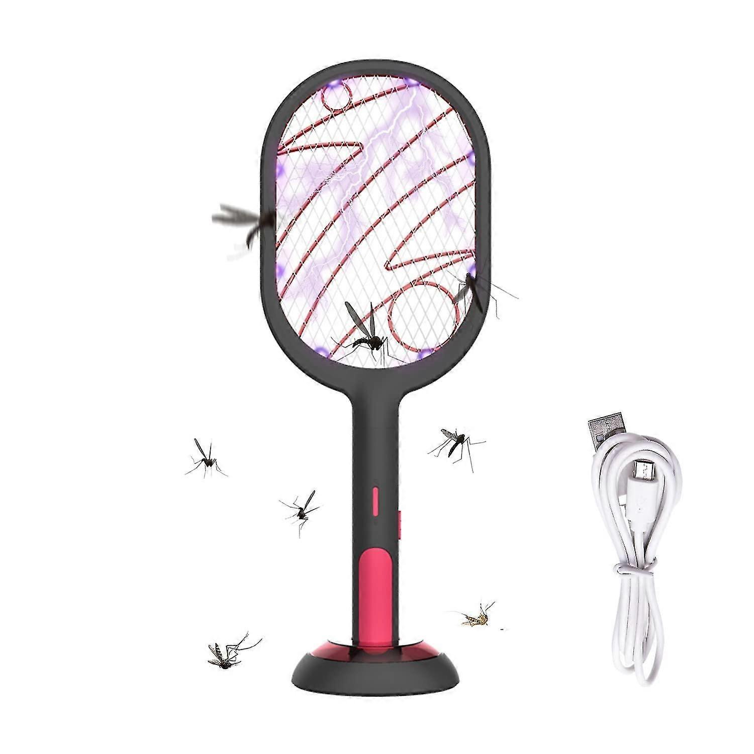 Electric Fly Swattermosquito Killer Lamp And Fly Swatter Electric 2 In 1usb Rechargeable With Uv Fly Swat