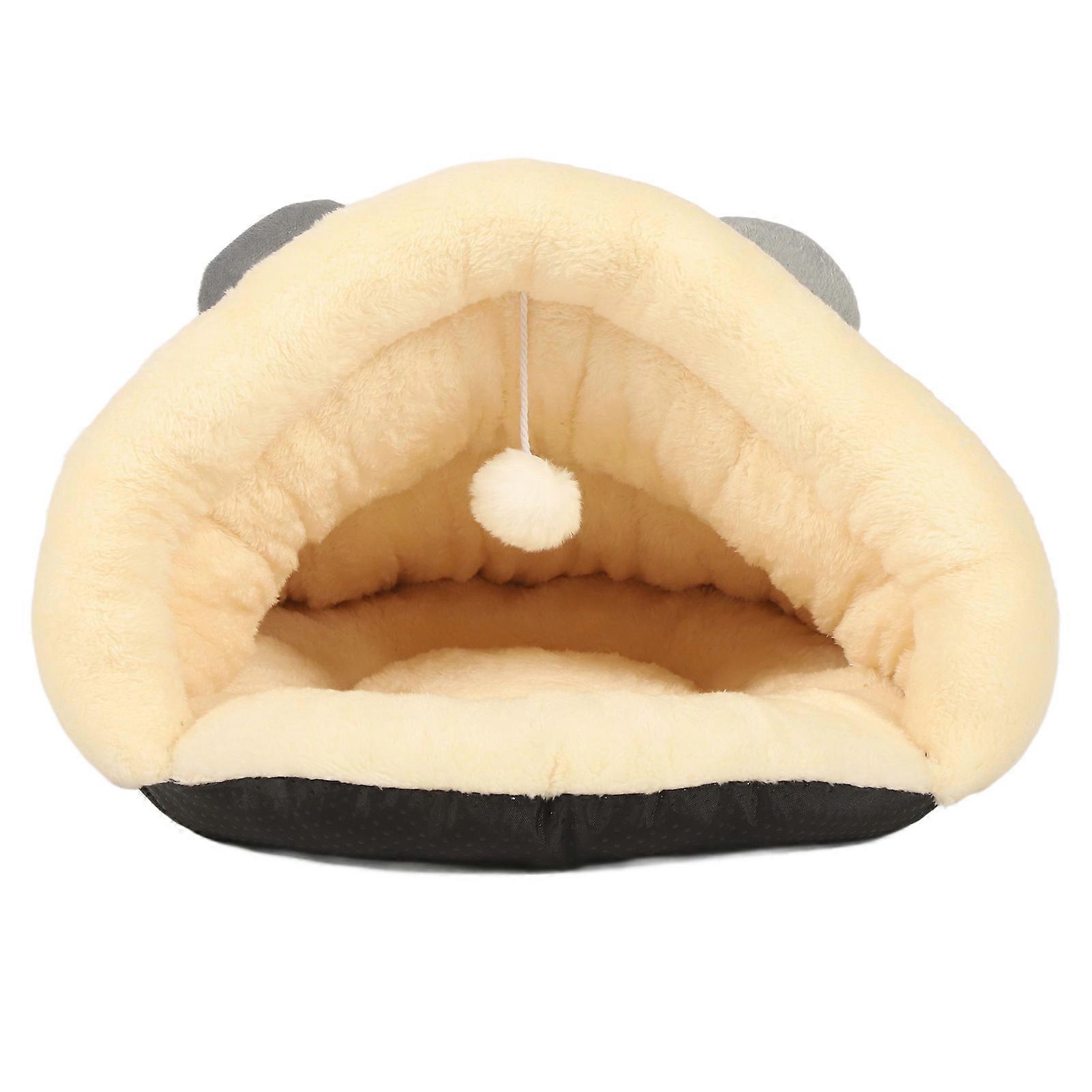 Cat Cave Bed Triangle Bed Warm Soft Comfortable Semi Enclosed Cat Tent Bed Pet Triangle Nest for Winter Pets Puppy Indoor Gray S, Suitable for Less T