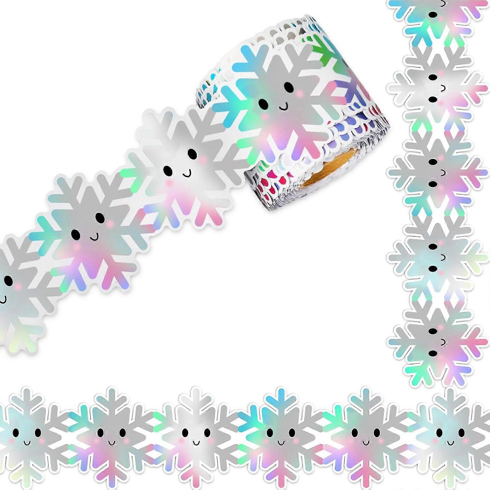 10m Snowflake Classroom Borders Back-to-School Bulletin Board Trim Decorations Christmas Bulletin Board Borders Multicolor