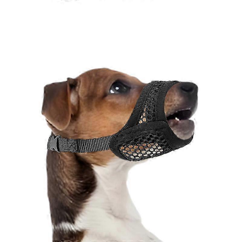 Mesh muzzle for small dogs with short snout, anti-biting design