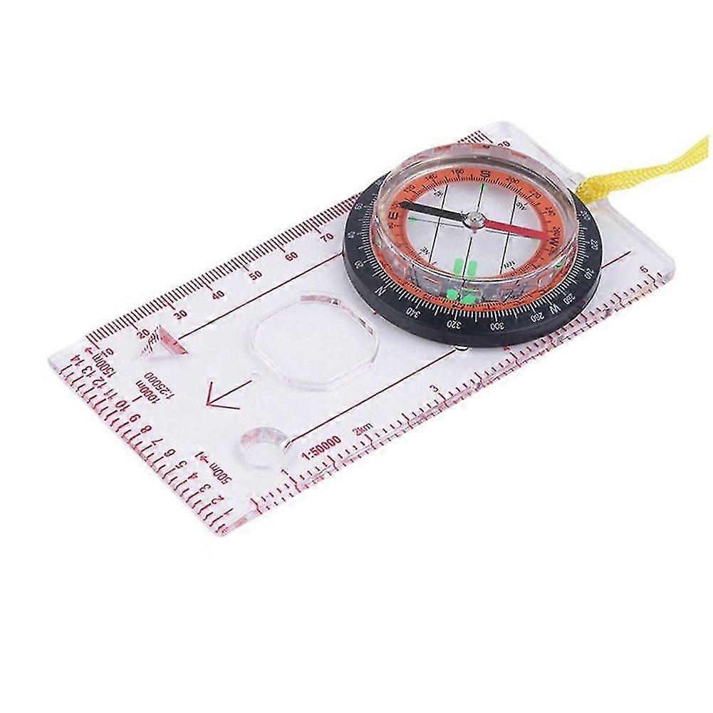 Baseplate Ruler Compass Map Scale Magnifier With Strap Camping Hiking Ocomp7198