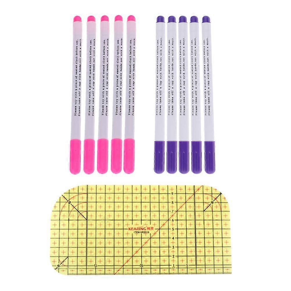 DIY Patchwork Hot Ironing Ruler Sewing Tool And 10 Water Soluble Pens