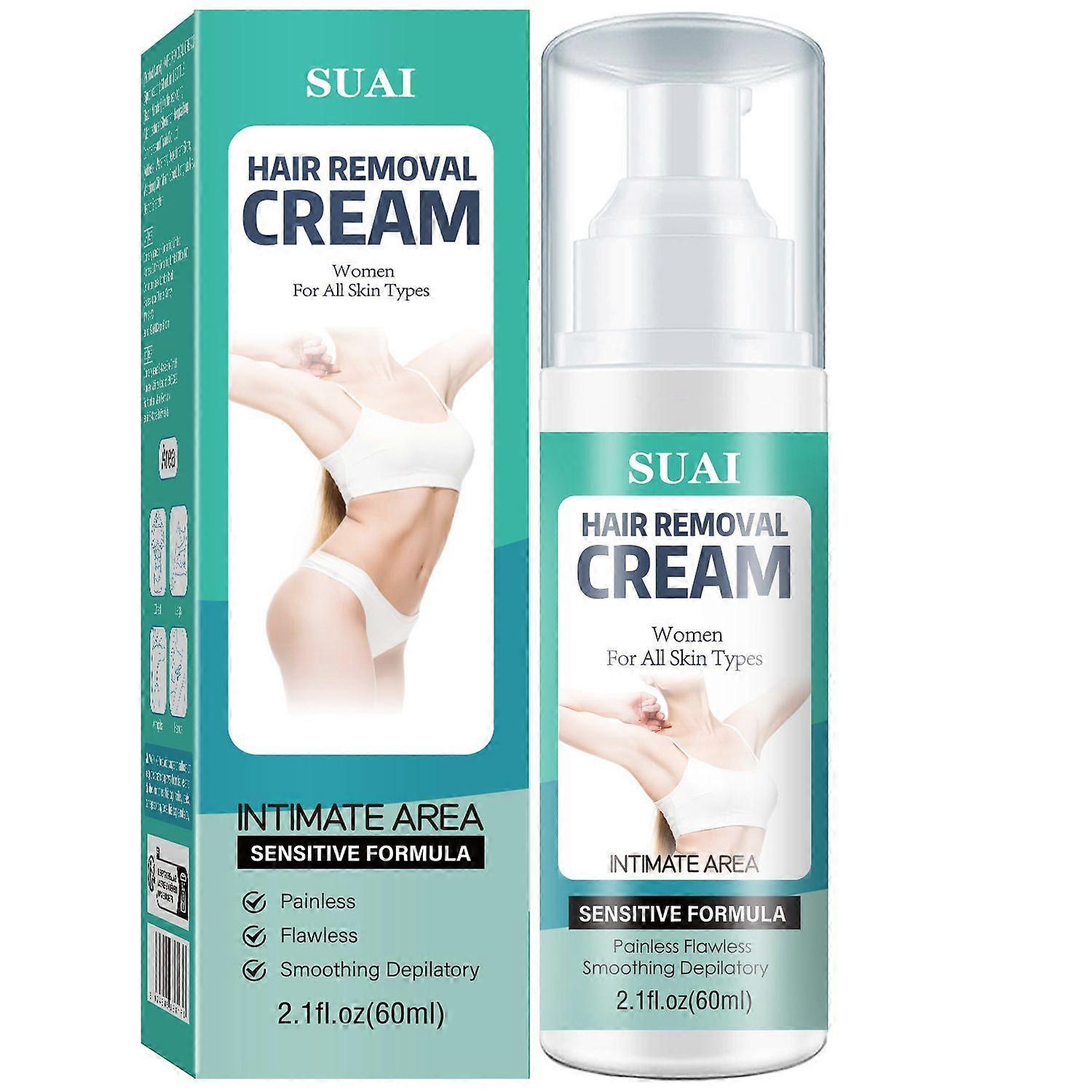 Hair removal cream works in 5 minutes, gentle and harmless to the skin, suitable for all-over use, unisex 60ml