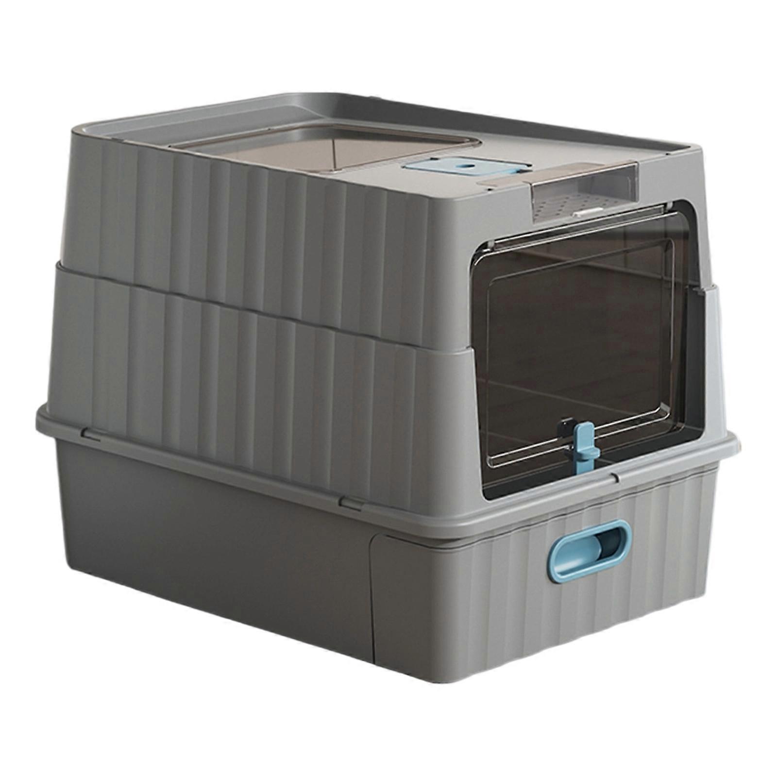 Cats Litter Tray Featuring Top Exit Design To Minimize Mess Multicolor