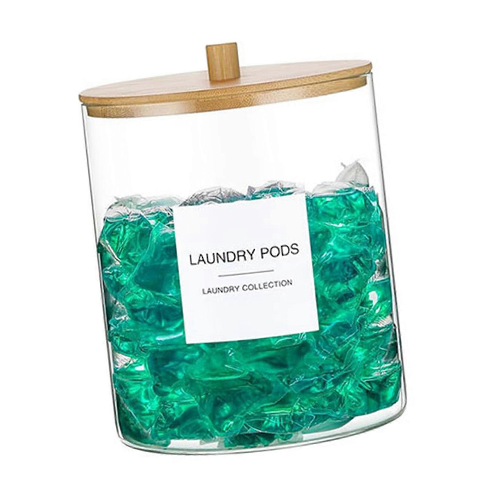 Multipurpose Sturdy Acrylics Laundry Storage Container with Natural Lid Designs for Dryer Sheets Home Organization Multicolor