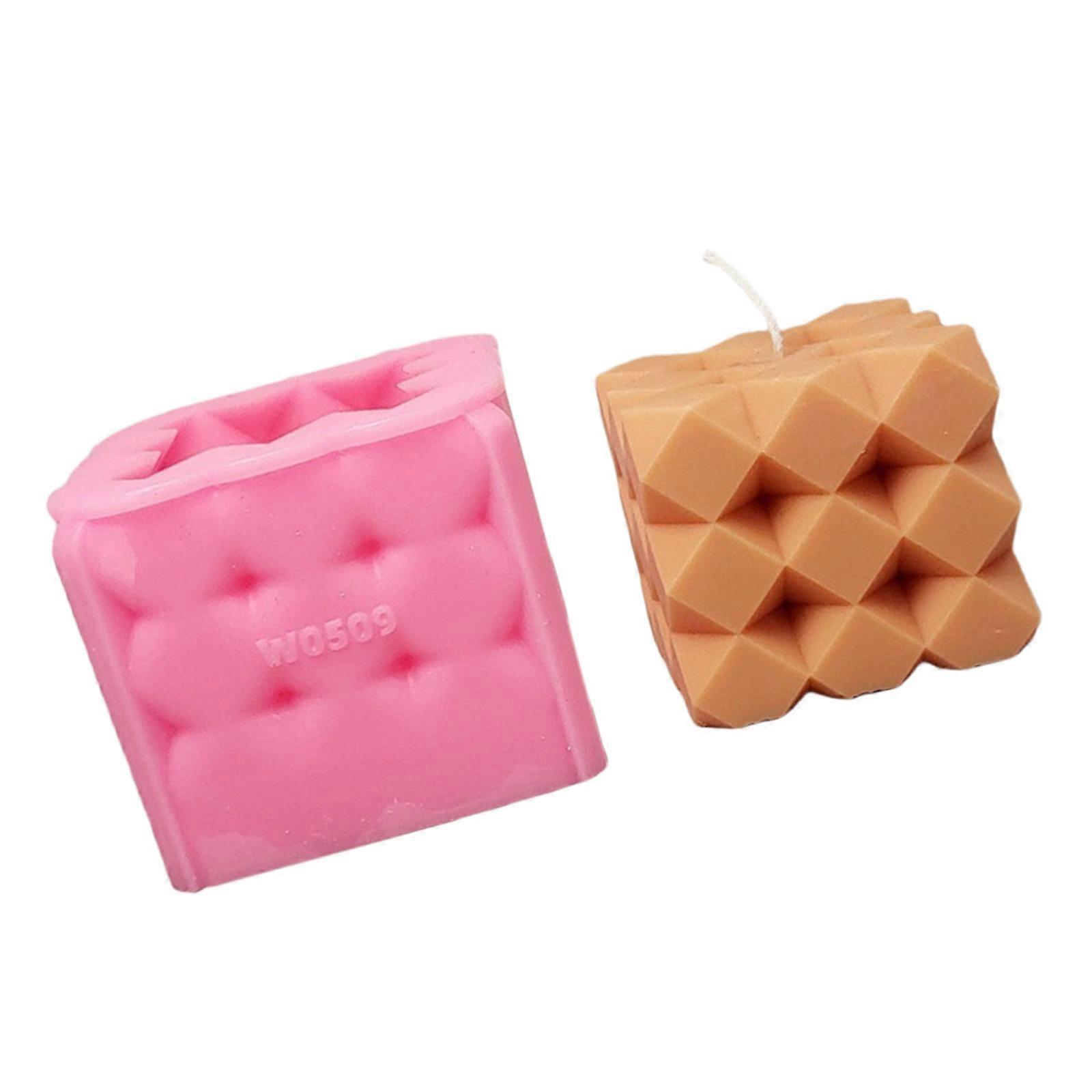 Cube Candle Molds Handmade Silicone Mould Casting Molds Epoxy Resin Molds Plasters Molds Ornament Molds Multicolor