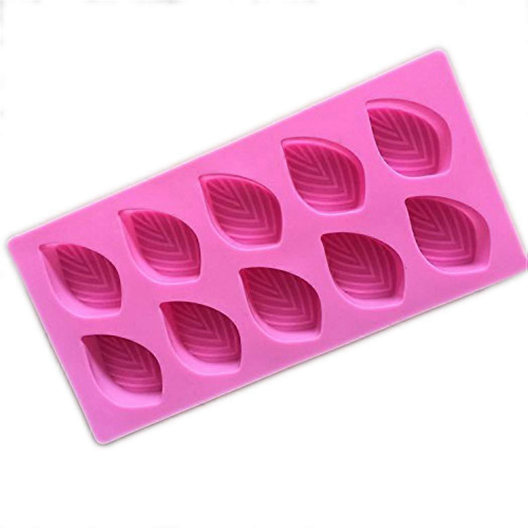 Leaf Silicone Mold 10 Cavity for Cake Chocolate Candy Pudding Jelly Soap Making, Small Size