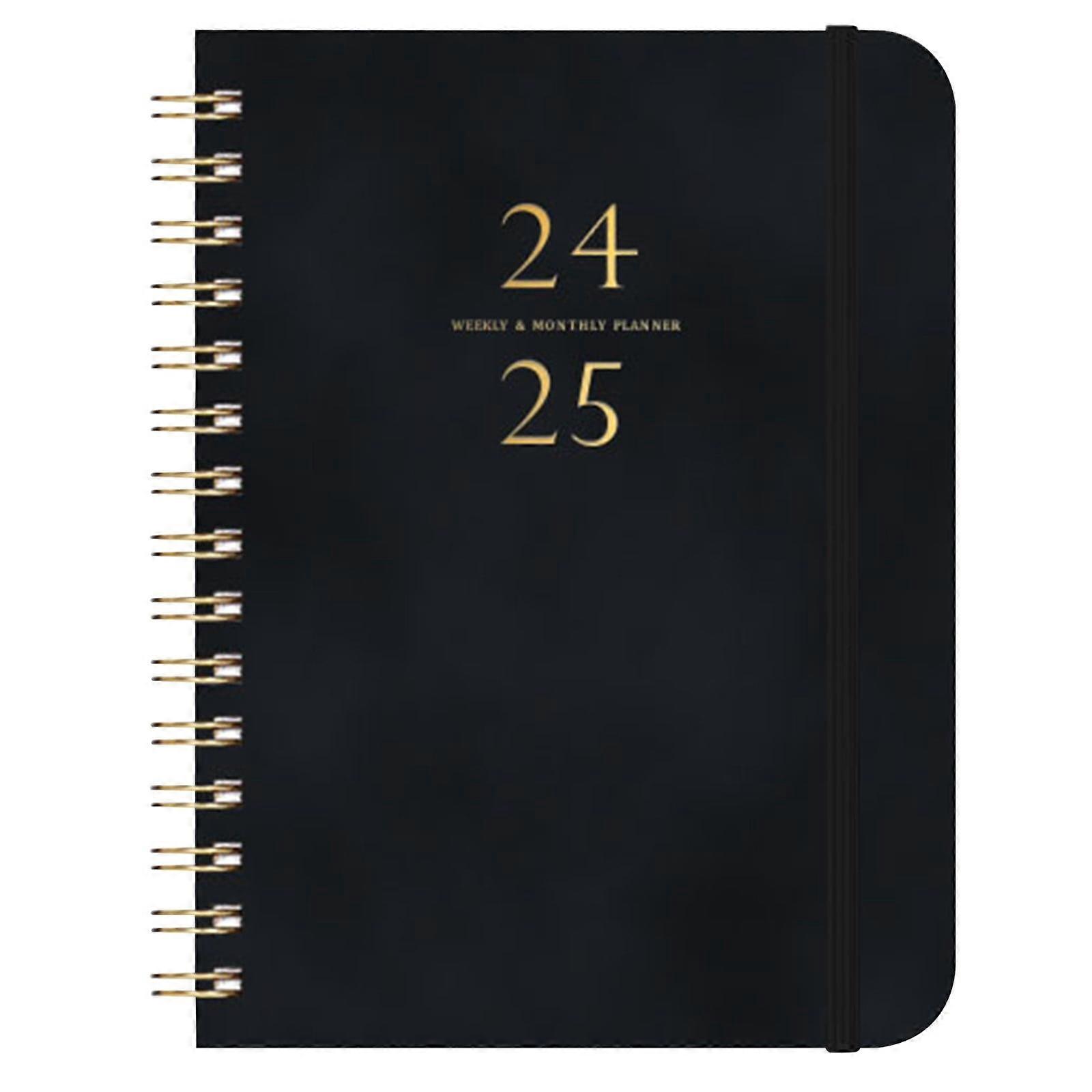 A5 Notebook 2025 New Calendar Creative PU Leather Week Plan This Binding Coil Diary