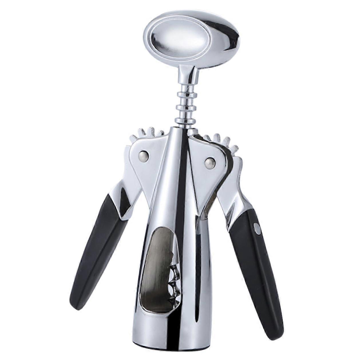 Wine Corkscrew and Can Opener with Ergonomic Zinc Alloy Handle for Home Bar and Restaurant Use