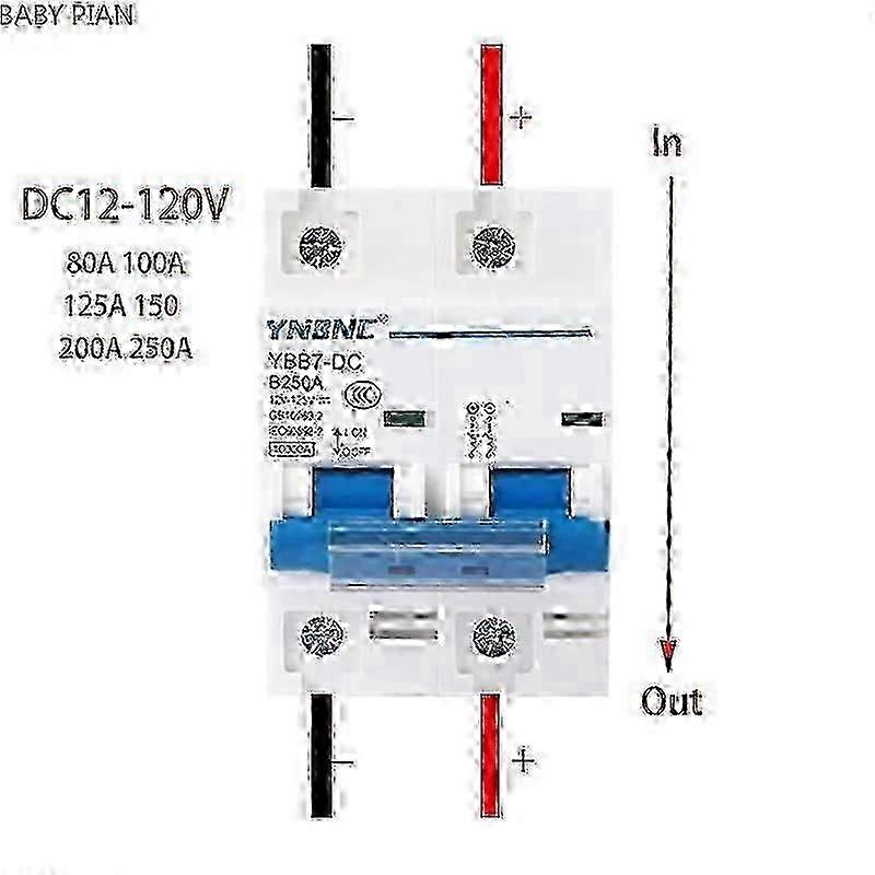 2P 100A-250A DC Circuit Breaker 12V-120V for Solar RV Battery System & Solar Cells Edition 1128