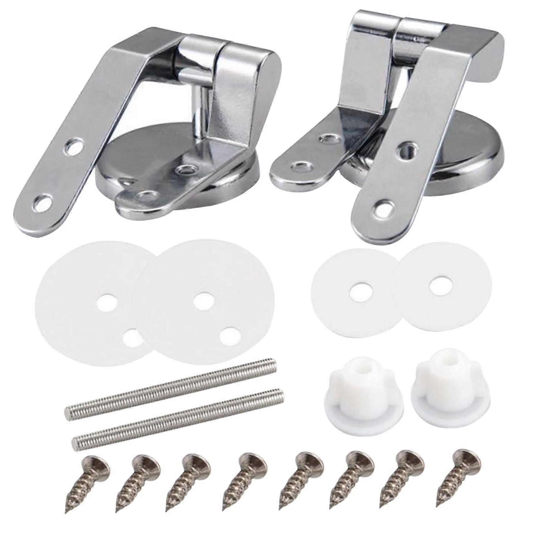 Adjustable Zinc Alloy Toilet Seat Hinges Replacement with Noise Reduction for Universal Bathroom Fit