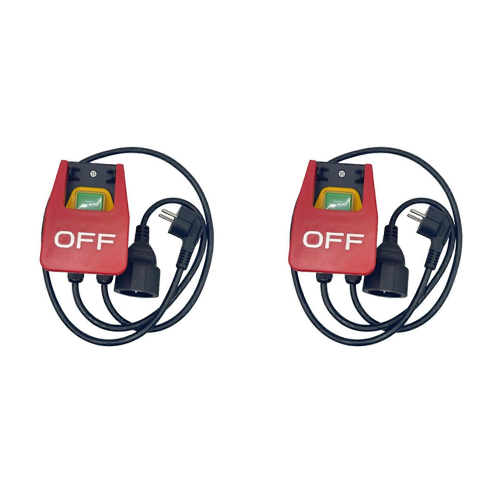 2X 220V Single-Phase On/Off Switch, Safety Switch, Zero Voltage Switch with Socket, Emergency Off Switch EU Plug