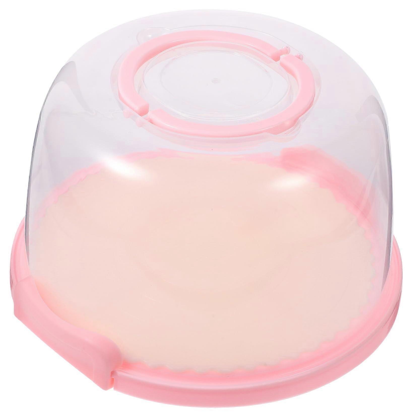 Clear Plastic Cake Carrier with Handle, 8 Inch Cake Storage Box for Transport and Display