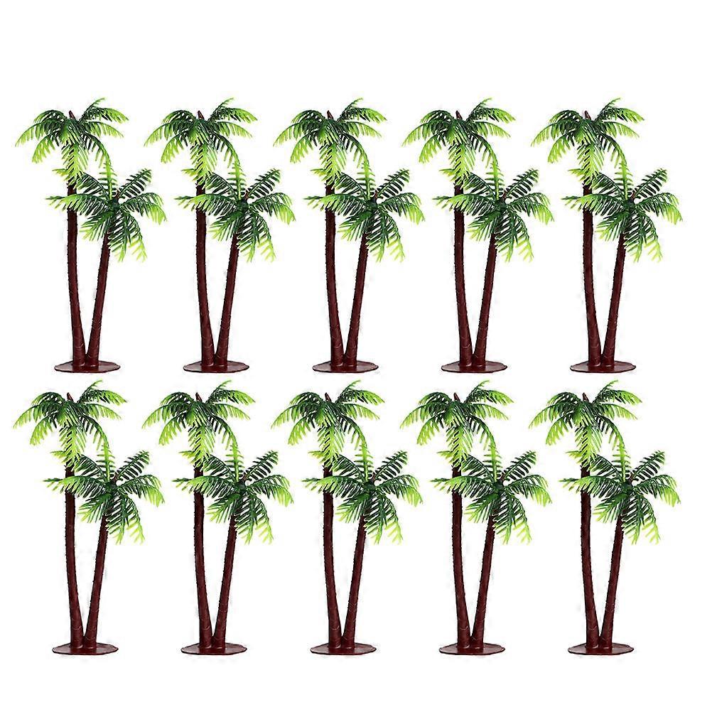 15pcs Micro Landscape Coconuts Tree Miniature Plant Tree Models Mini Artificial Palm Tree