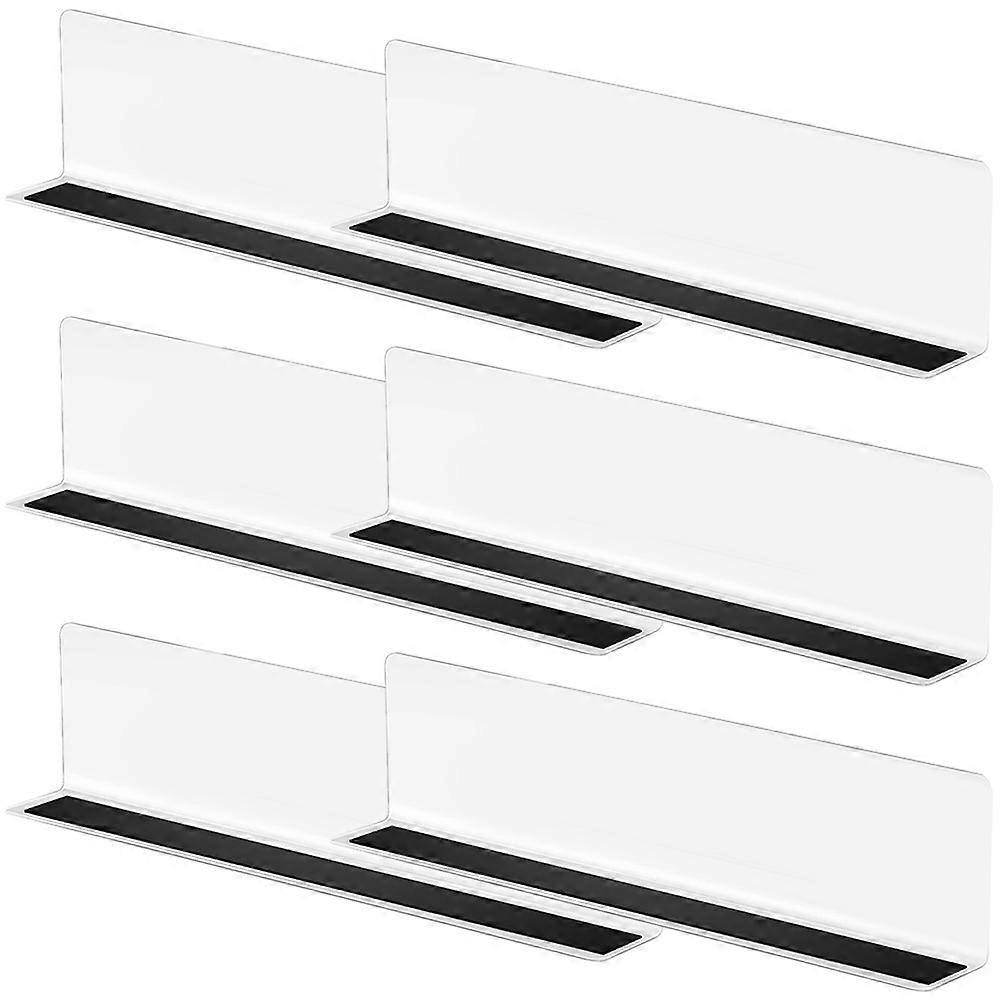 Transparent PET Shelf Dividers with Magnetic Bottom for Home Use Compact Size 6 Pieces