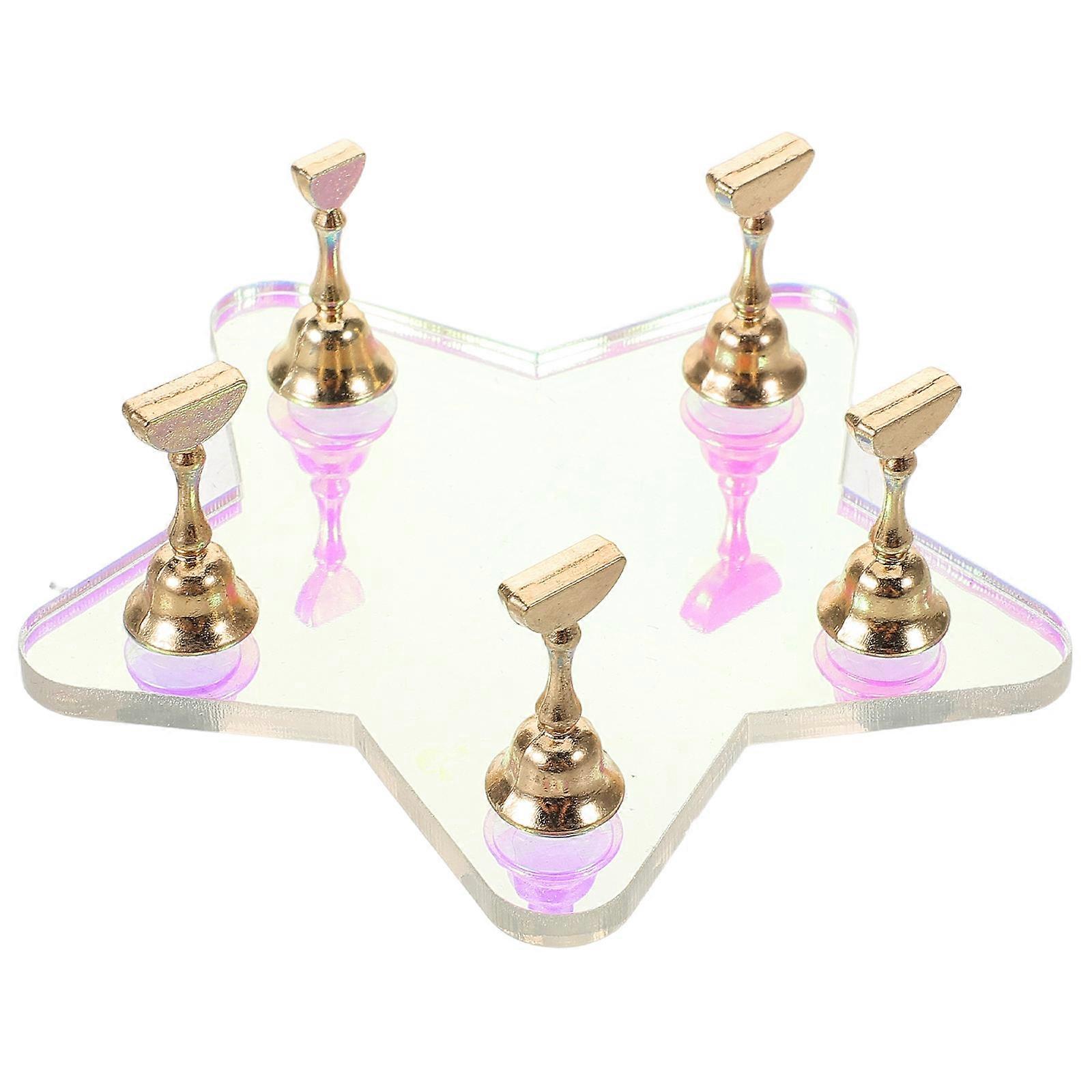 Fake Nail Display Acrylic Practice Stand for 4Sets Nail Art Beginners