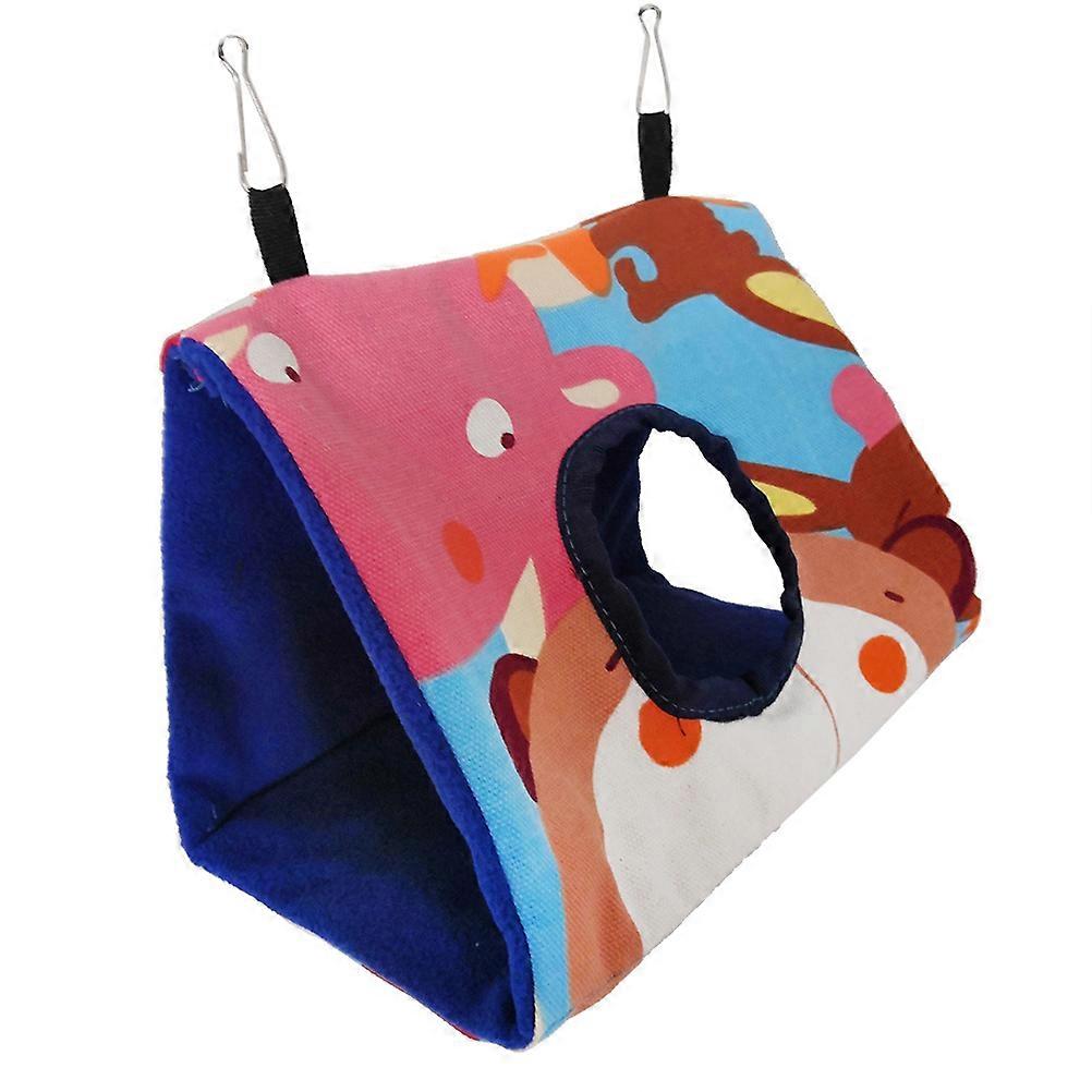 Pet Hanging Hammock Triangle Parrot Hammock for Rest 2Pcs Pink Canvas